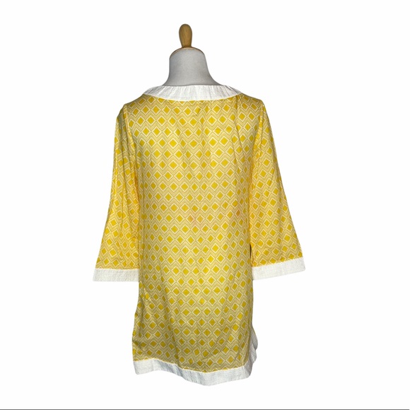 ShoshAnna Yellow/White Geometric Tunic CoverUp - Picture 6 of 15